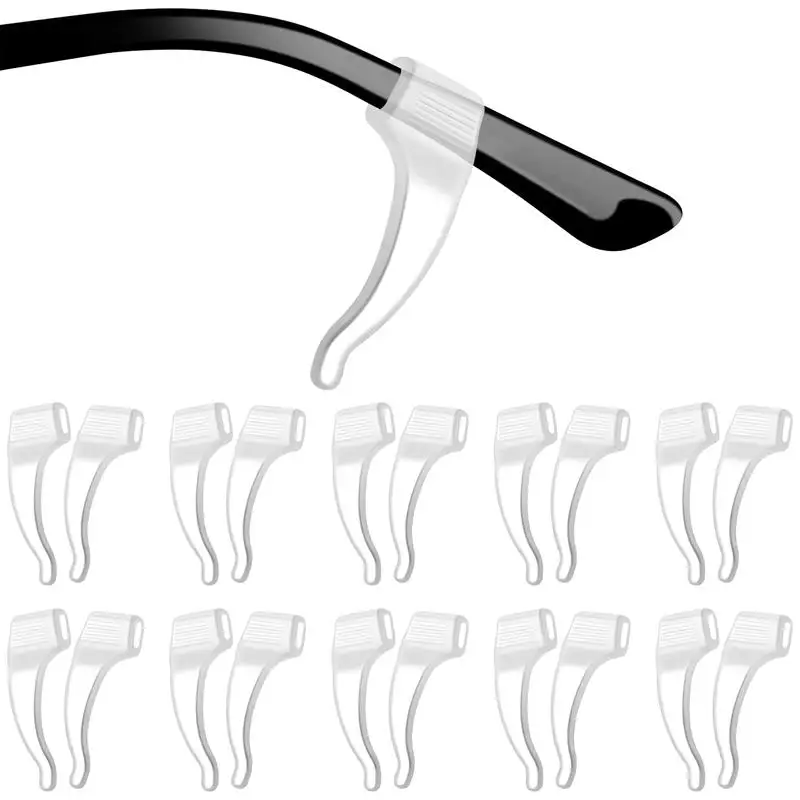 Glasses Anti Slip Sleeve Glasses Retainer Eyeglasses Tip 20 Pairs Silicone Glass Holder Non-Eyewear Ear Grips For Sunglasses Reading Glasses
