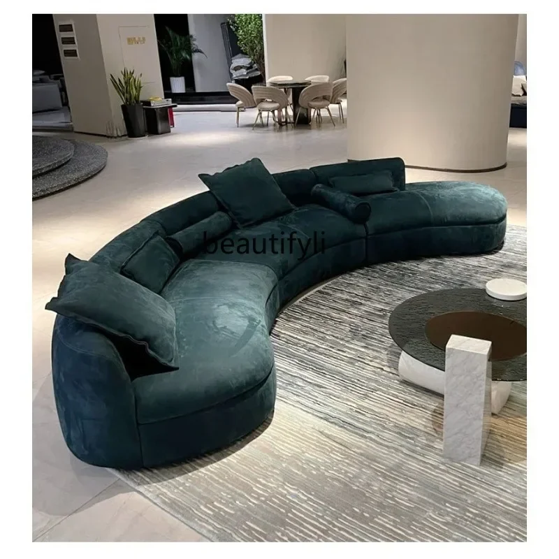 

Custom Italian Fabric Sofa Shaped Light Luxury Minimalist Living Room Corner Designer Creative Large and Small Apartment Type