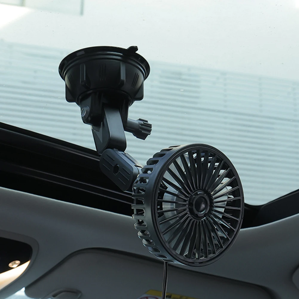 ABS Black 360 Degree Rotatable Car Ventilation Fan