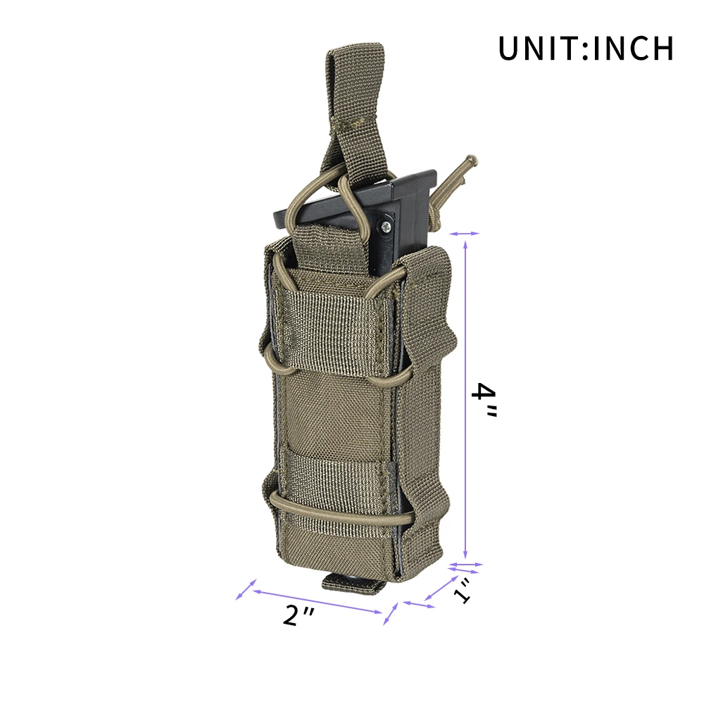 Tactical Pistol Magazine Pouch 9mm Pistol Single Mag Bag Molle Flashlight Holsters Pouch Hunting  Gun  Accessories