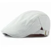 HT4294 PU Leather Beret Cap Men Black White Coffee Ivy  Flat Cap Thick Warm Fleece Lined Autumn Winter Hat Berets for Men 1