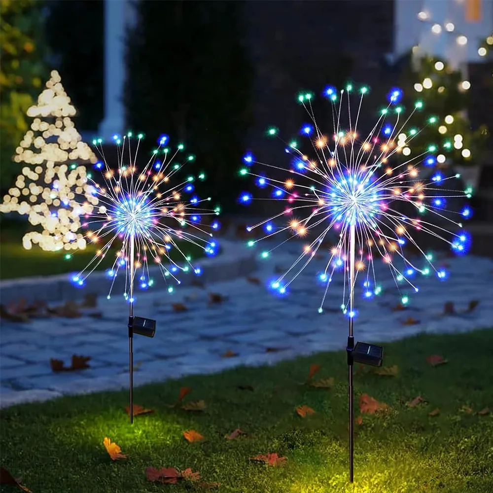Solar Fireworks Lights - 8 Lighting Modes, IP65 Waterproof, Outdoor Festival Decorative Lights For Courtyard, Lawn, Garden, Path 3