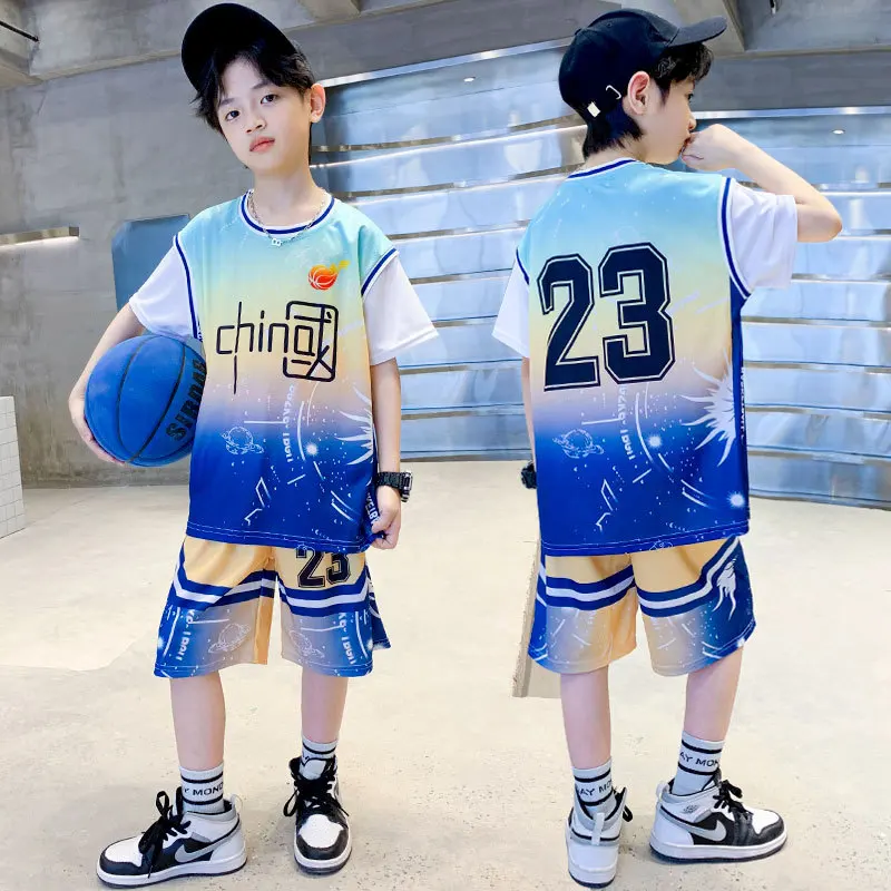 2pcs Kids Boys Breathable Sports Basketball Jersey Set, Casual Sleeveless  Vest&Shorts, Quick-drying Tank Tops And Shorts For Training Competition