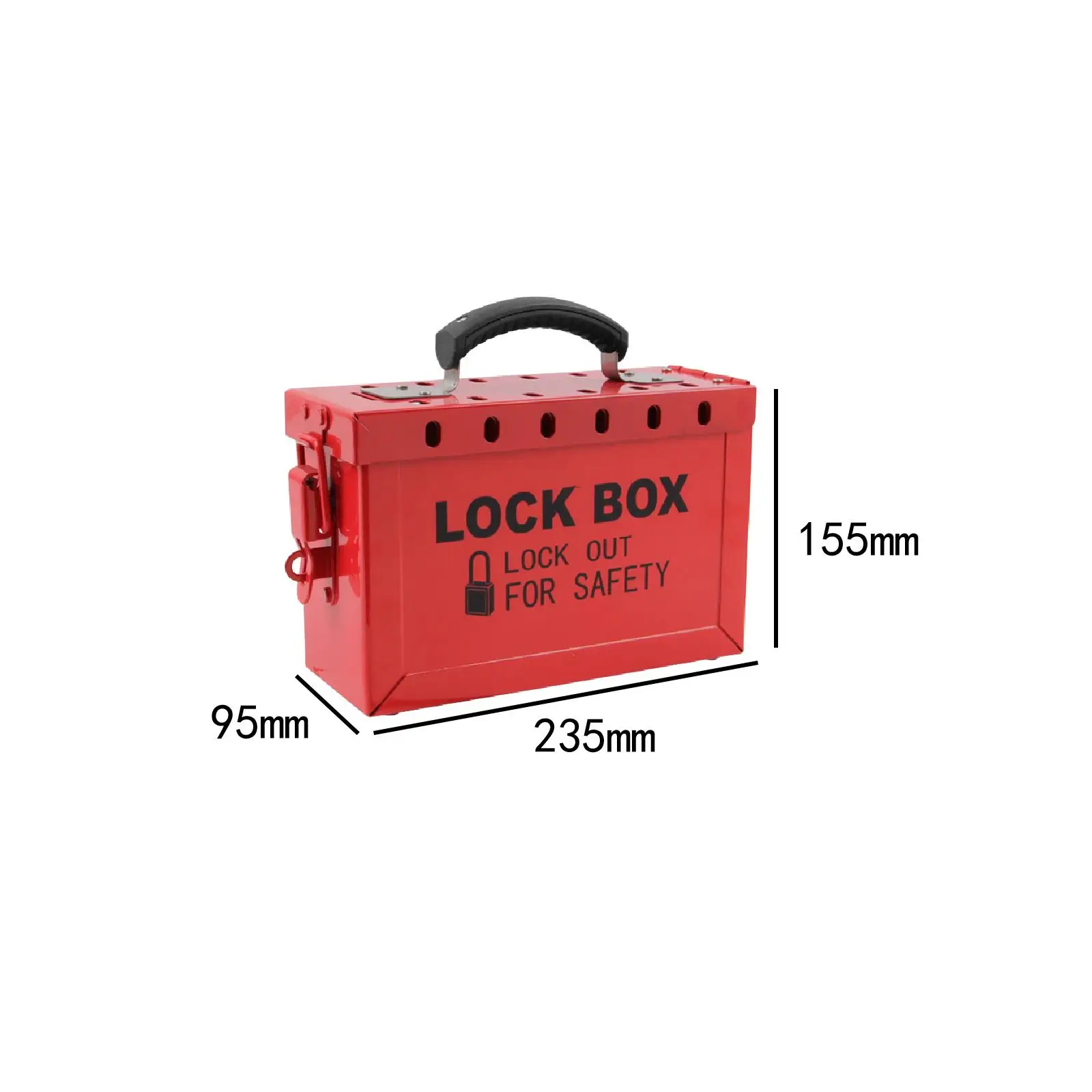 Lock Box Efficiency Lightweight Convenient Red Lockout Tagout Box Lockout Box Padlock Box for Car Factory Device Management