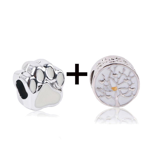 New Design White Heart Charm Beads Pendant Fit European Style Brand Bracelets Necklaces For Women Jewelry Making