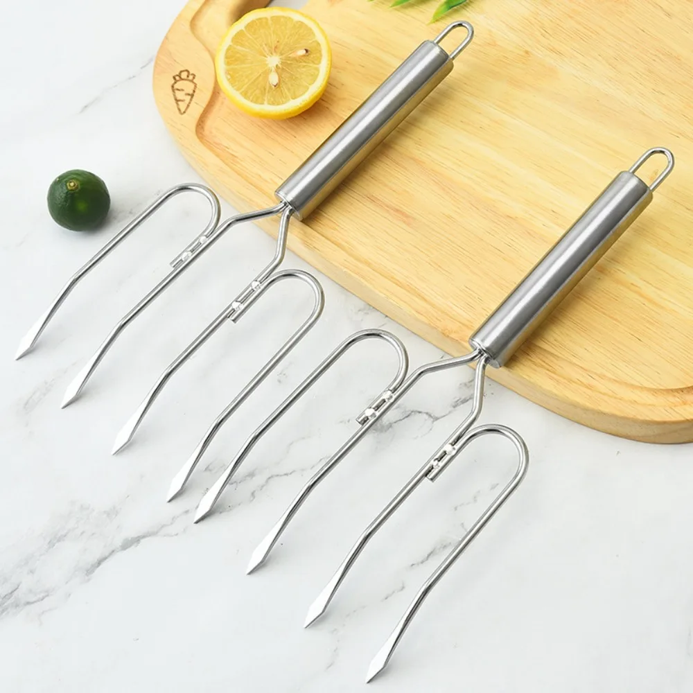 1PC Stainless Steel Fork Barbecue Fork Creative Turkey Barbecue Skewer Chicken Wing Outdoor Camping BBQ Kitchen Meat