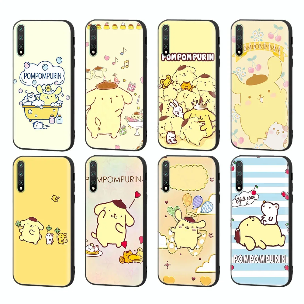 Custodia Morbida Nera Pompon Purin Per Samsung Galaxy S7 Edge J2 Prime J4 Core J5 Plus J7 Duo J8 Pro