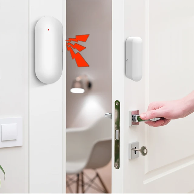 Hot Sale Wireless Magnetic Door & Window Sensor EV1527 Coding Mode RF 433MHz for Home Security Alarm System Burglar Alarm Kits 5