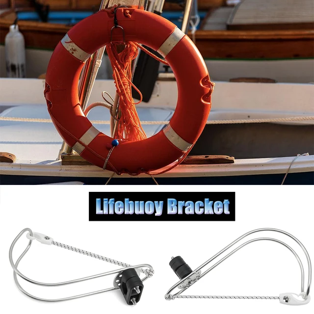 Porta Anelli Salvagente Per Barche - Staffa A Ferro Di Cavallo, Regolabile, In Plastica/Metallo - Foto 1