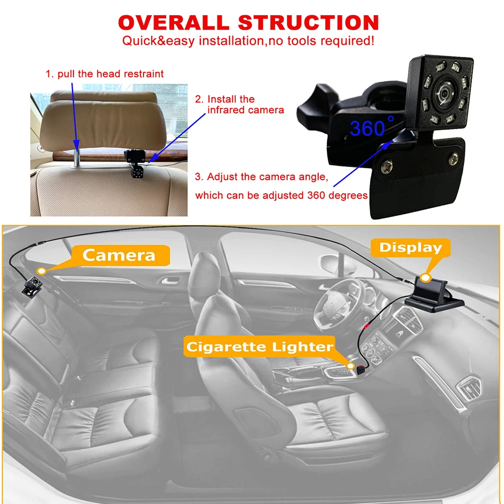 HD  īƮ ̷ ī޶,  ̺ ī ̷ 150, ̵ , 8LED IR Ʈ , Ӹ ħ  ÷, 4.3 ġ