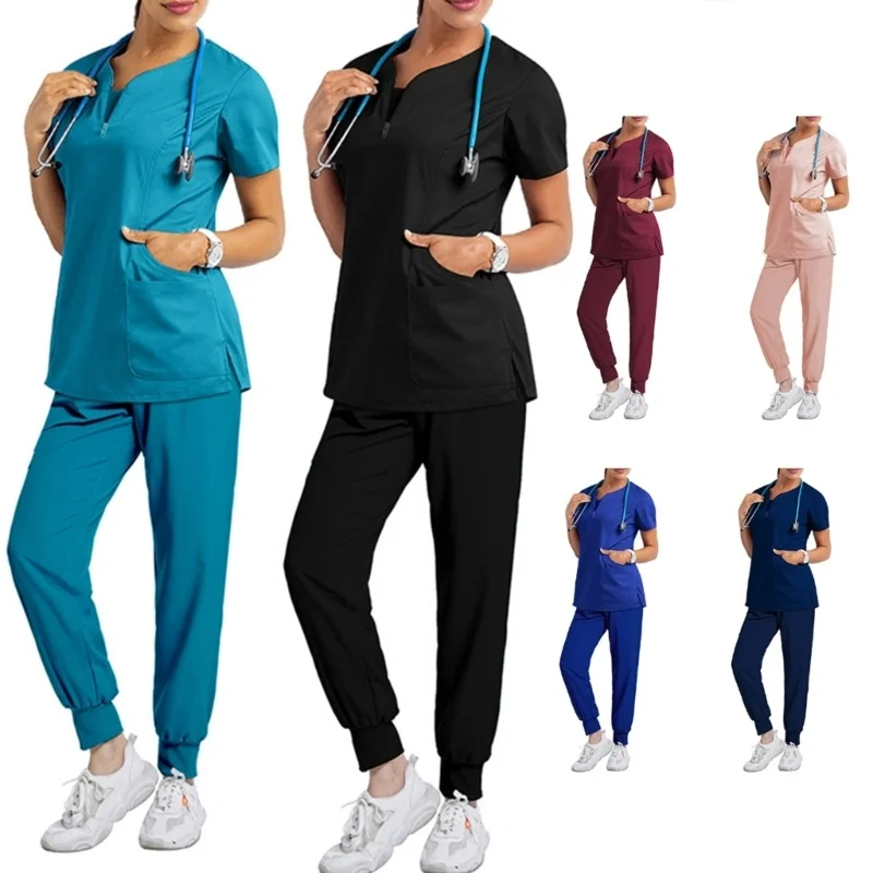 WomensMedicalUniformScrubsSetNurseDoctorEstheticianWorkwear