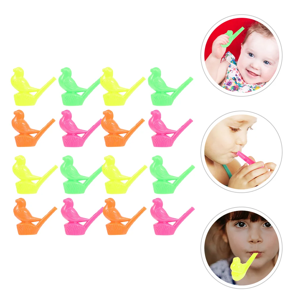 

16 Pcs Party Props Small Toy Whistles Musical Instrument Plastic Adorable Bird Slide