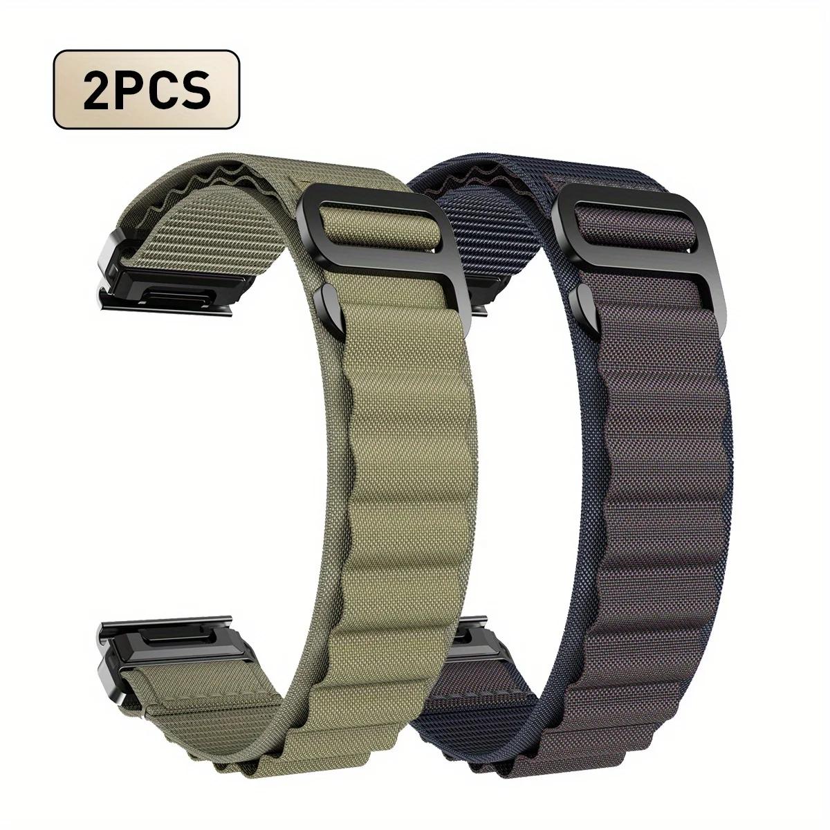 Unisex Quick Release Wave Nylon Watch Band - 2PC Set (20/22/26mm)