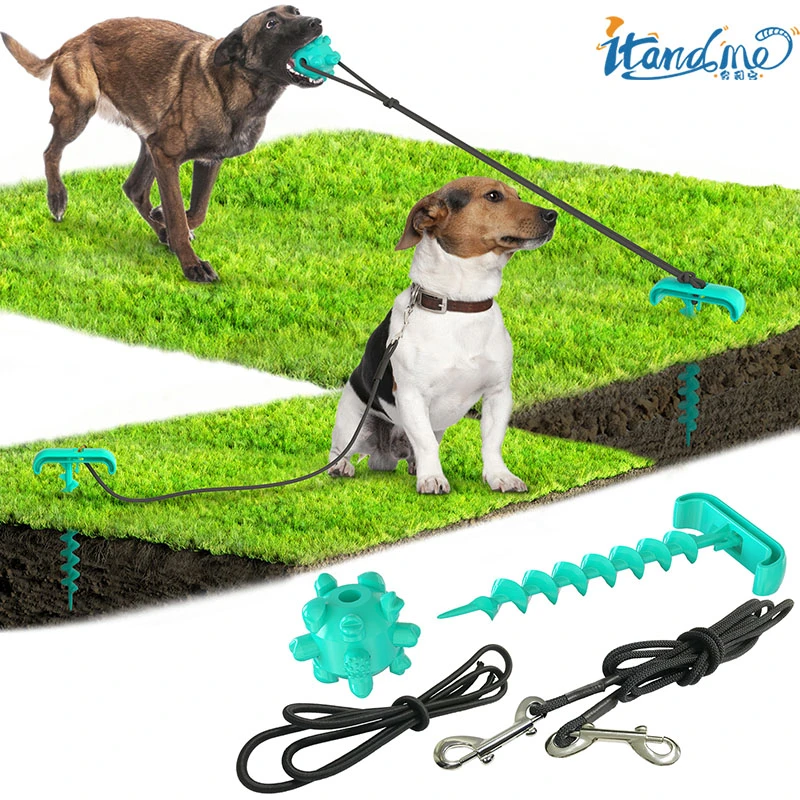 ?Outdoor Tie The Dog Stake Peg Plastic Garden Ground Steel Wire Dogs