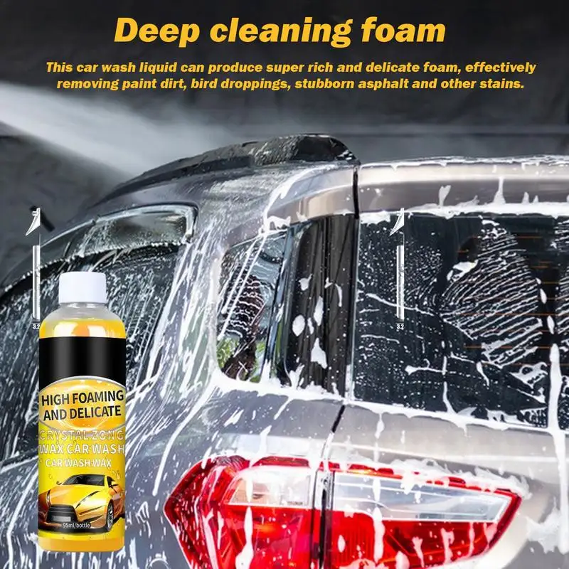 Car Shampoo Exterior 3.2oz High Concentration Foaming Car Cleaner Liquid Safe Neutral Formula Car Shampoo For Stubborn Stains