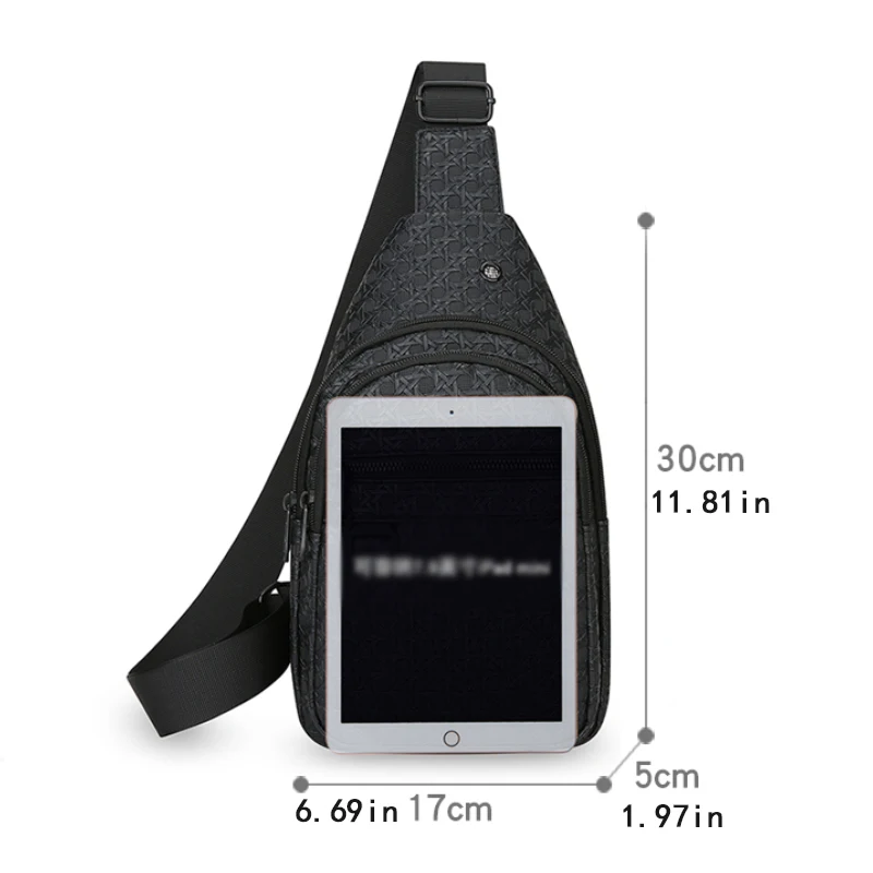 Men's large capacity chest bag, adjustable shoulder strap, hands-free, suitable for outdoor sports bags for travel commuting and