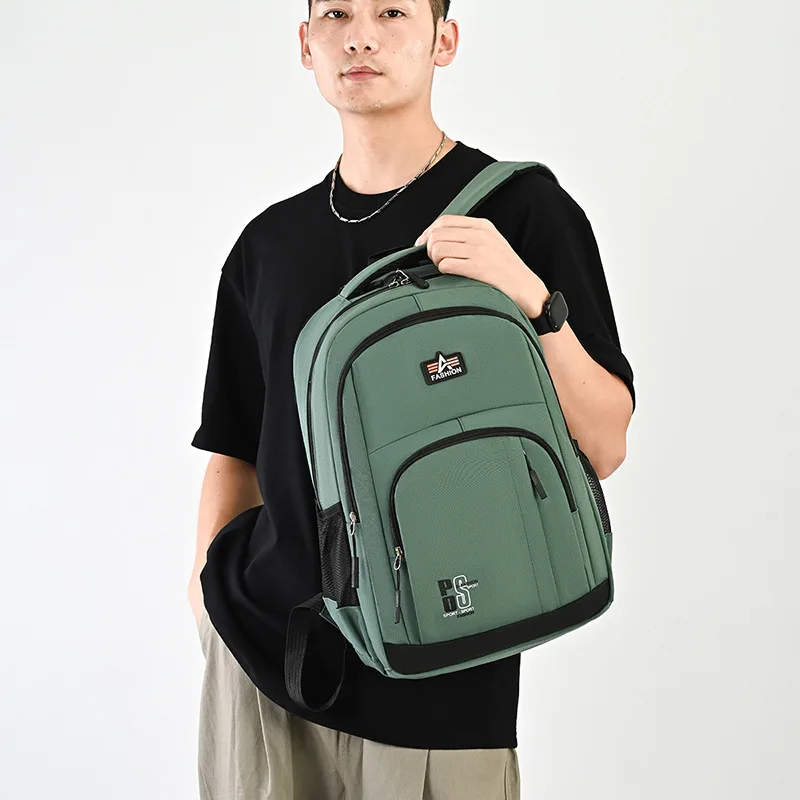 2026 Einfacher Freizeitrucksack für Männer, geeignet für Schüler der Mittel- und Oberstufe, große Kapazität, doppelter Schulterrucksack für Reisen – Detail 30