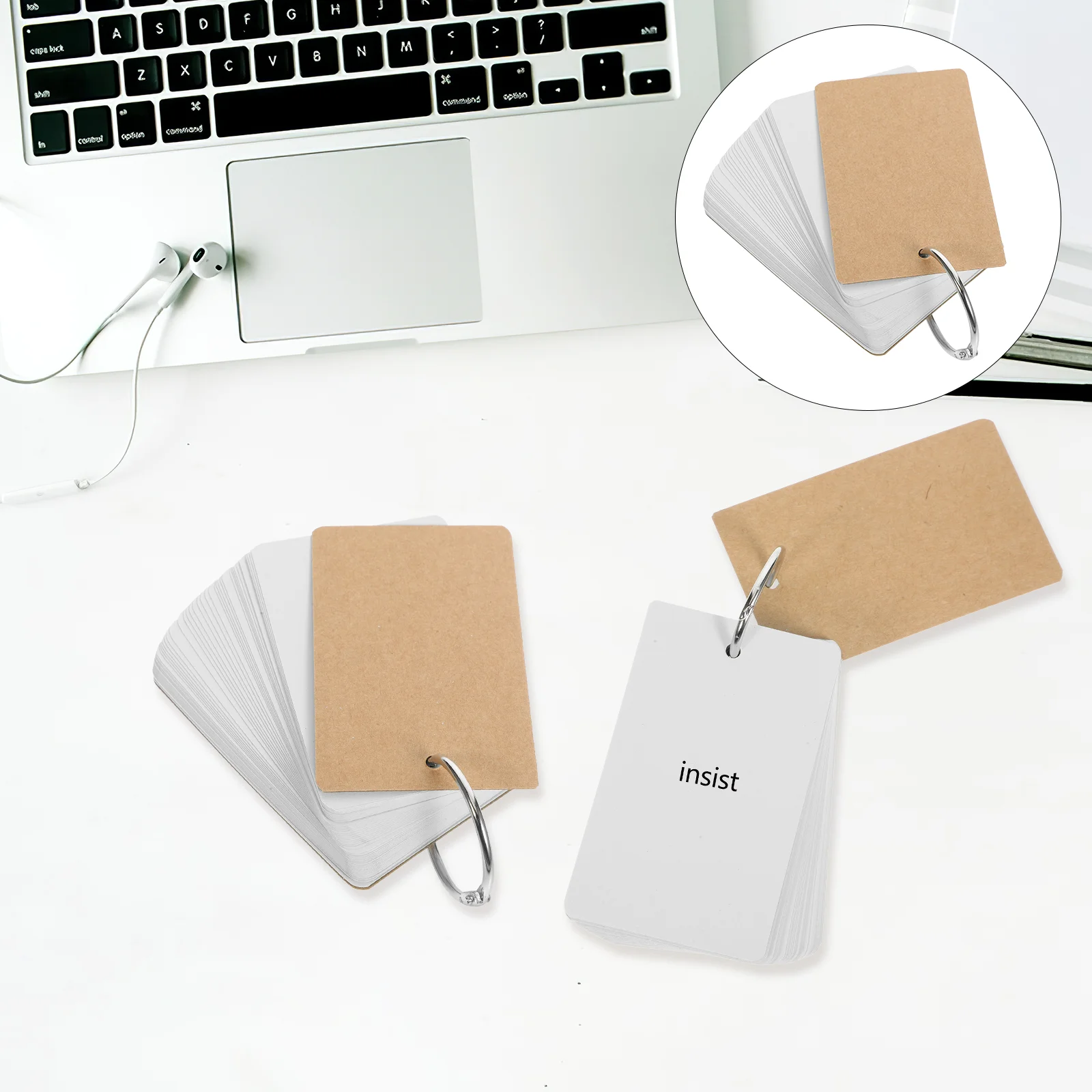 

Blank Memory Card Flashcards for Studying Cardstock Mini Kraft Paper Office Index