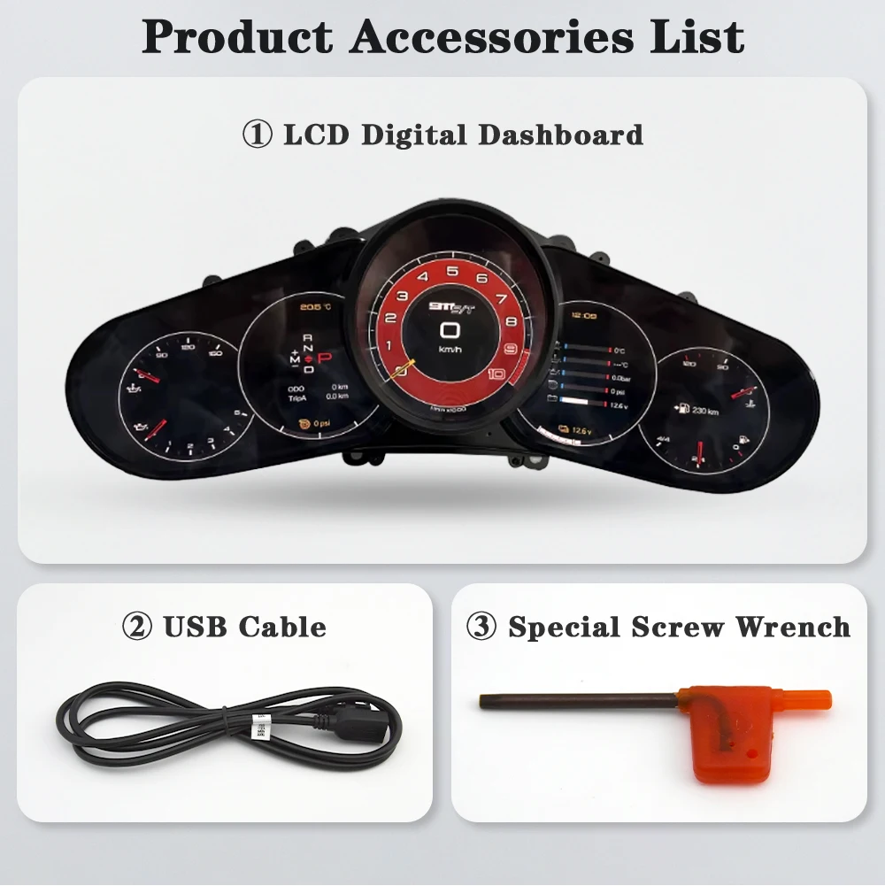 AUTOTOP 12,3" OEM FIT Digital Dashboard Gauge Cluster für Porsche 911 2012-2019 LCD Instrumententafel Tachometer Linux System – Detail 9