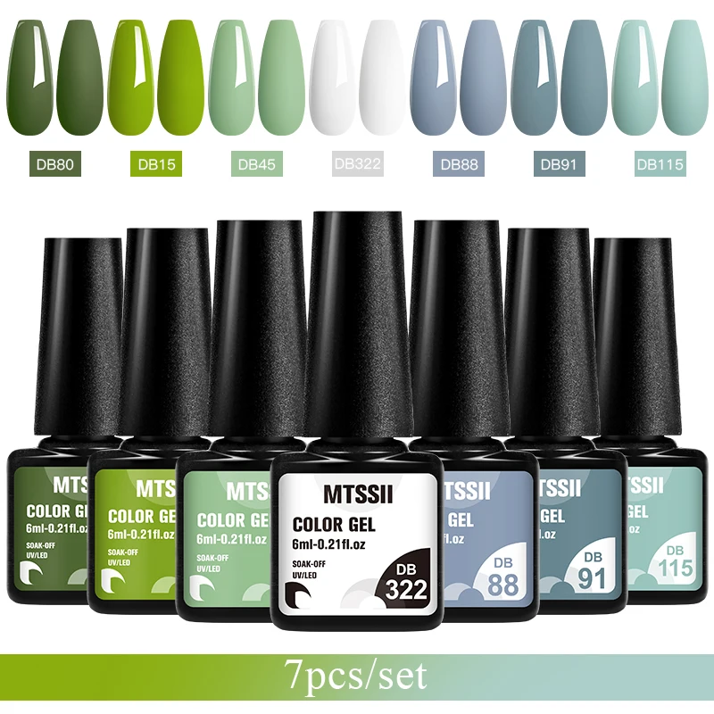 7Pcs/Set Gel Nail Polish Popular Colors In Autumn Semi Permanent Soak Off UV LED Purple Nail Art Gels Nail Gel Polish 2
