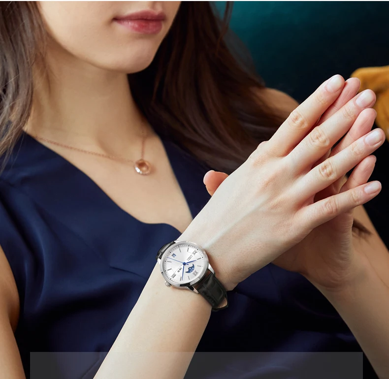 Switzerland Brand I&W New Moon Phase Automatic Watch For Women Sapphire Mechanical Watches Calendar MIYOTA Movement Reloj Mujer_voghion.com
