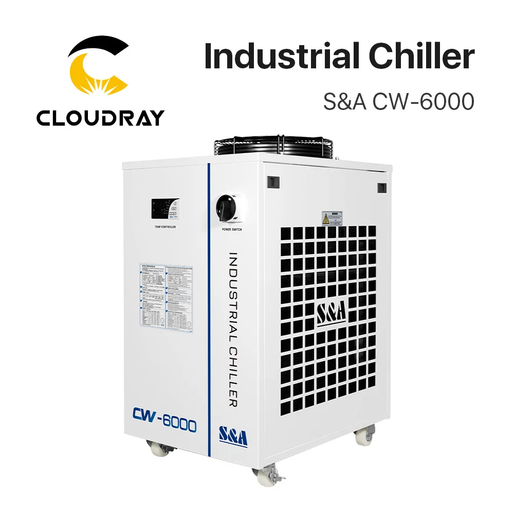 Cloudray Originale S & A Refrigeratore Industriale Cw-6000 70L/Min Flusso Di R-410A Refriferant 50/60Hz Per La Macchina Di Acqua Colling Sistema