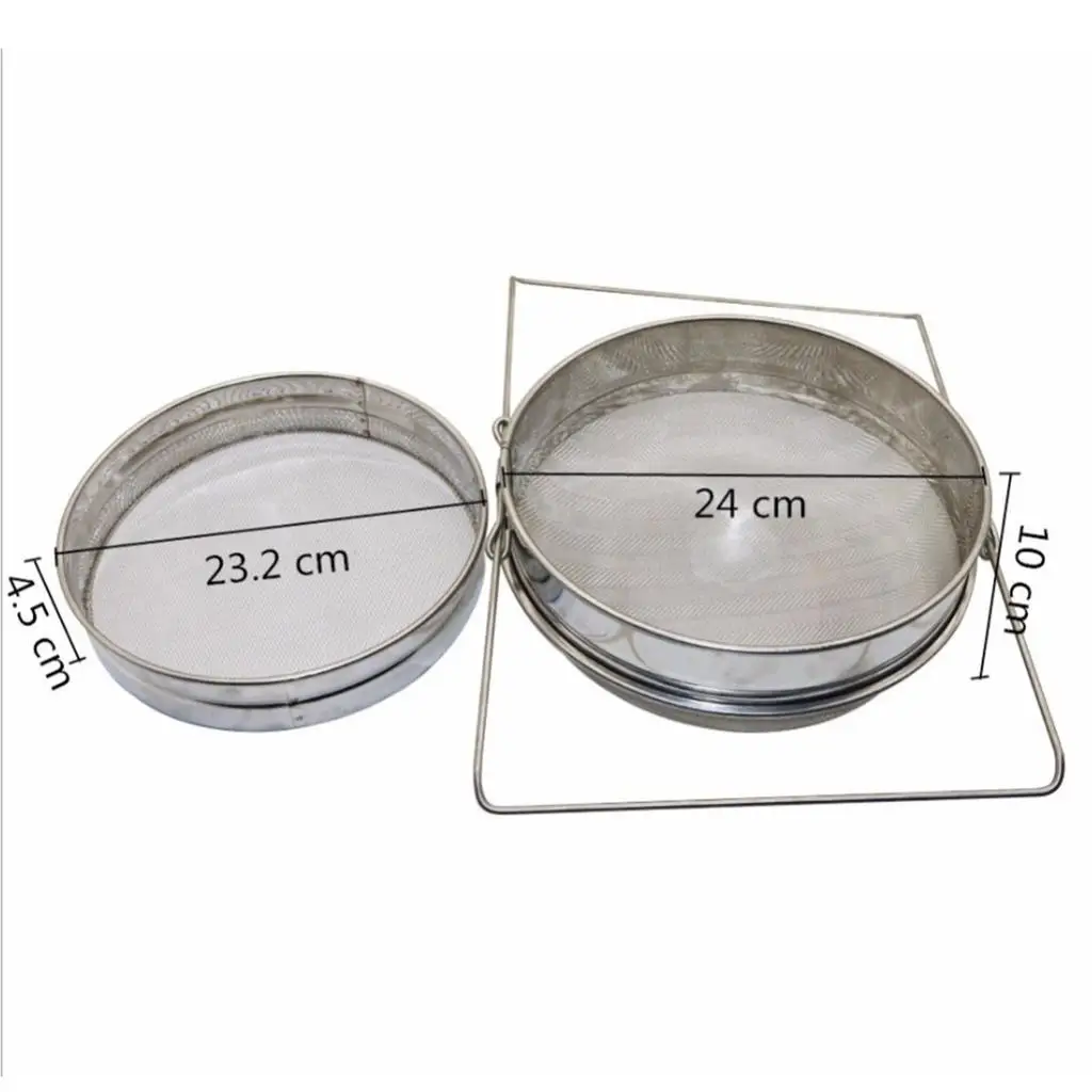 Beekeeping Tools Stainless Steel Double Sieve Honey Strainer with Extendable Arms