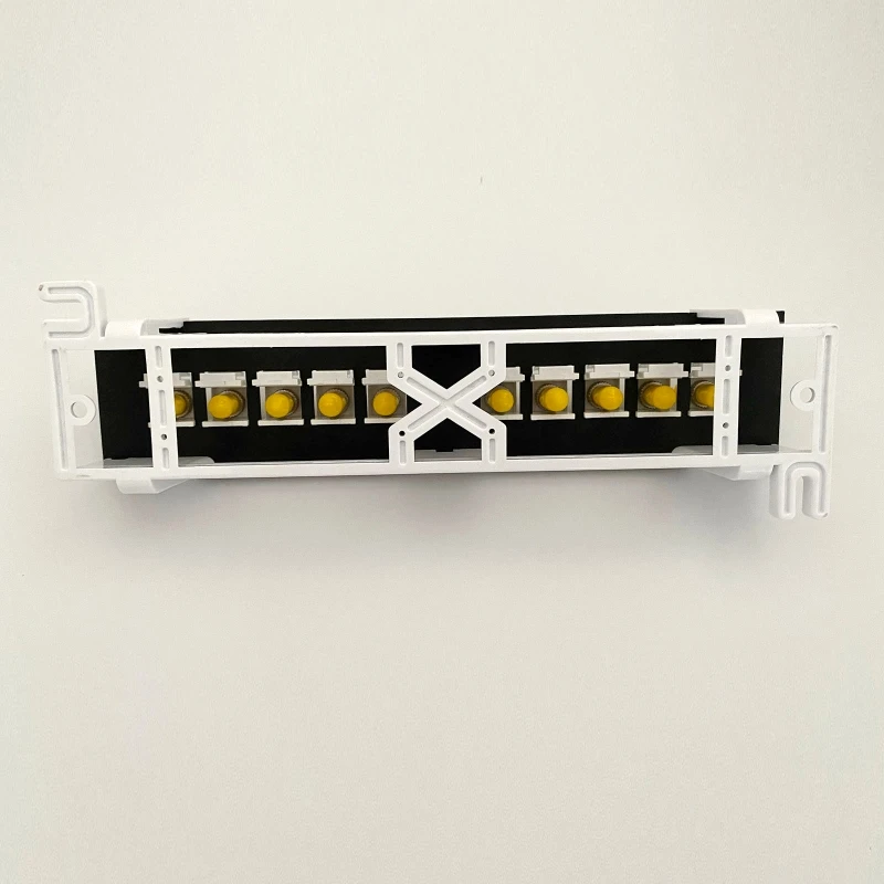 

10Port ST Optical Fiber Patch Panel RJ45 10G Ready Plastic Housing Color-Coded Labeling for T568A and T568B Wiring,Black N2UB