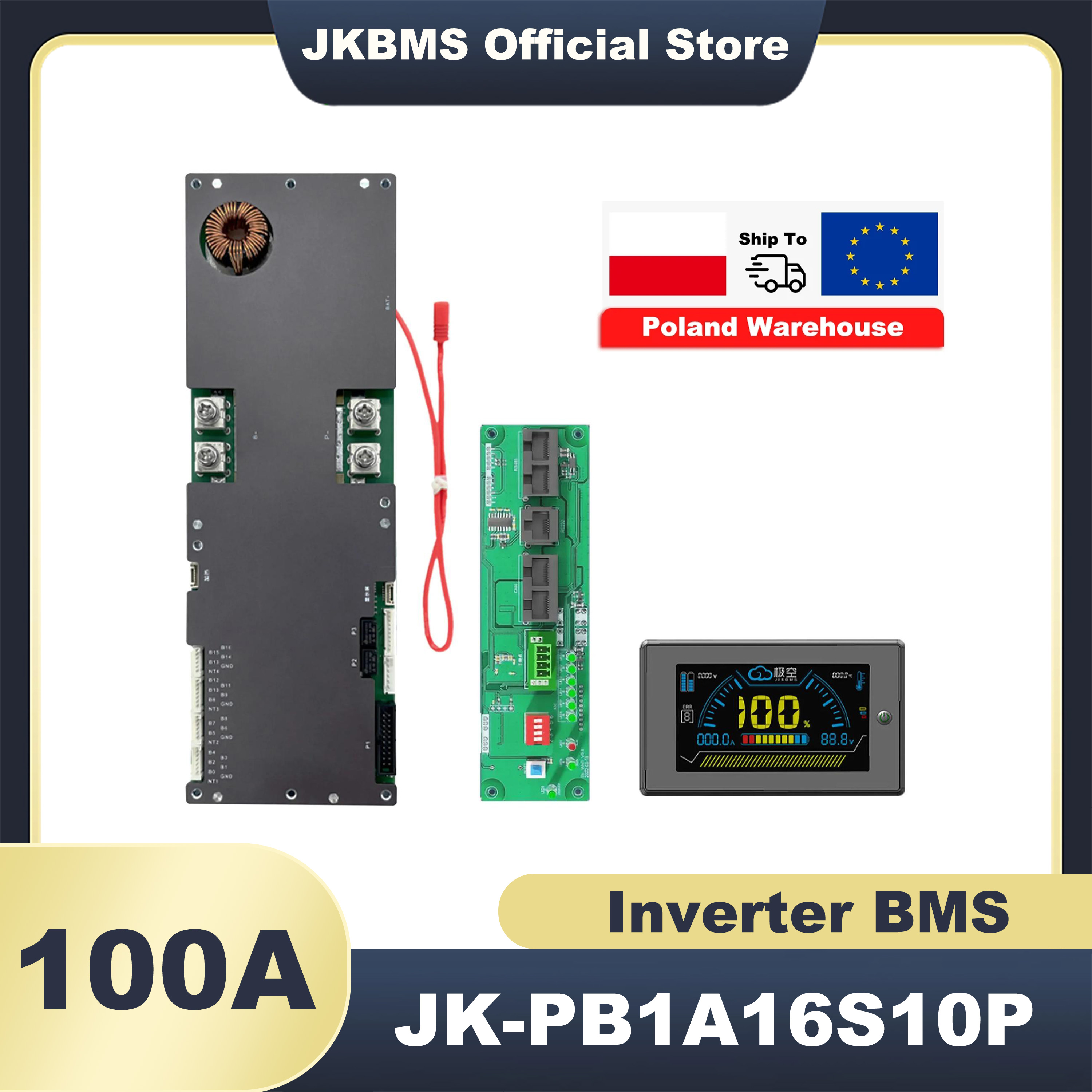 JKBMS PB1A16S10P Smart Inverter BMS 8S - 16S 24V 48V 100A Family Energy Storage Lifepo4/Li-ion/LTO For Growatt Deye Inverter