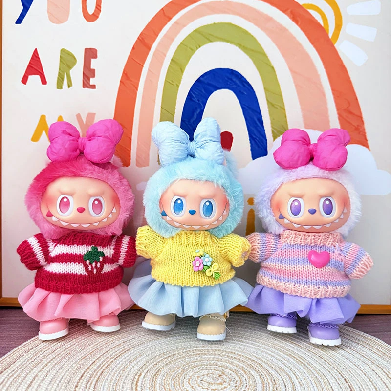 Sweater Yarn Skirt Set Ropa Labubu 3.0 Clothes for V1/V2/V3 Labubu