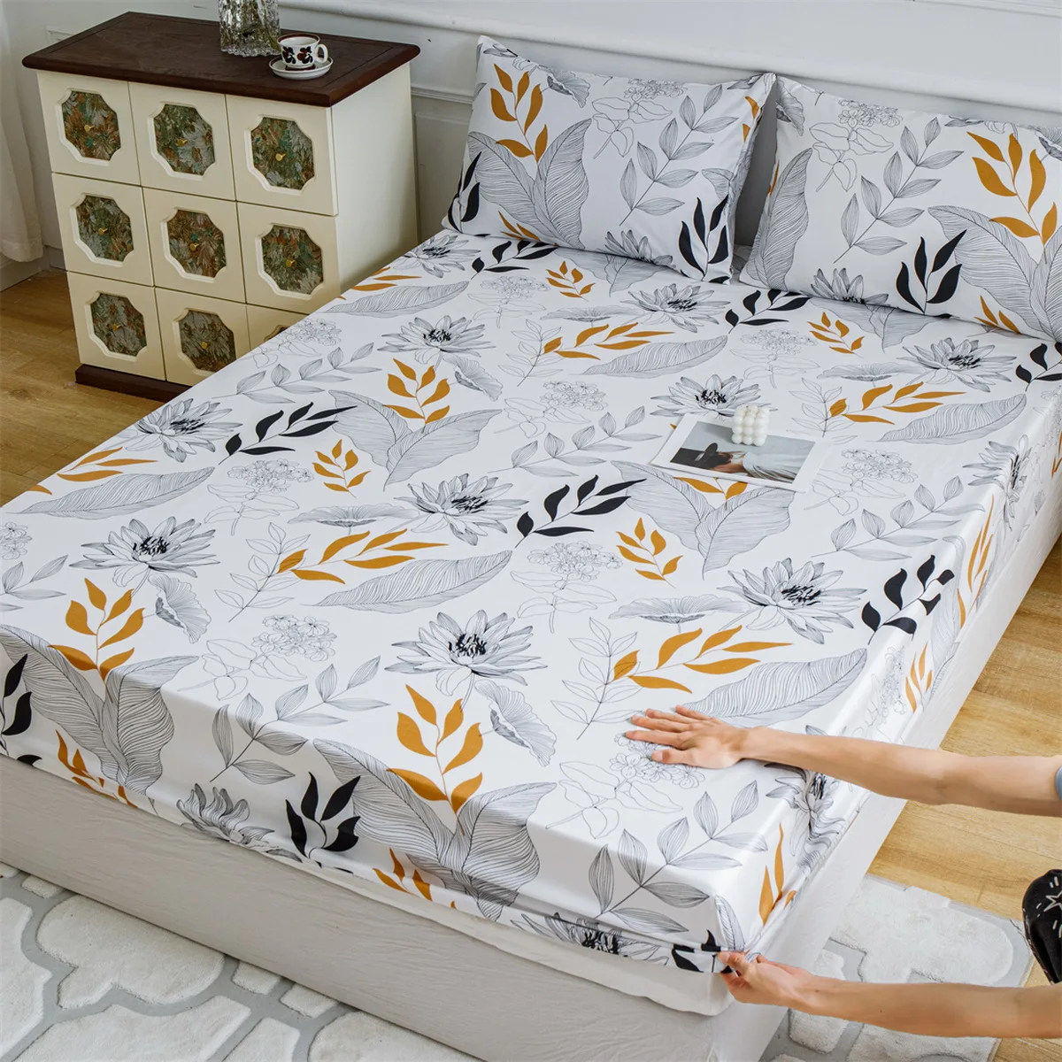 Summer home bed mattress Round Fitted sheet comfortable rubber linen Cartoon unicorn sabana(no pillowcase)90*200 150*200 180*200 2