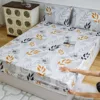 Summer home bed mattress Round Fitted sheet comfortable rubber linen Cartoon unicorn sabana(no pillowcase)90*200 150*200 180*200 2