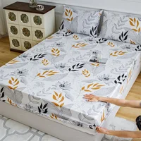 Summer home bed mattress Round Fitted sheet comfortable rubber linen Cartoon unicorn sabana(no pillowcase)90*200 150*200 180*200 2