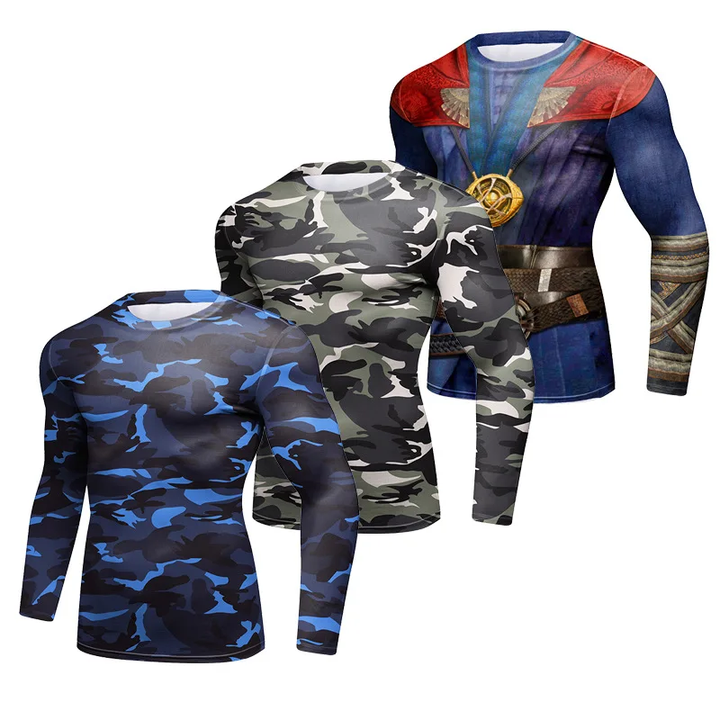 Men's Rashguard Jiu Jitsu T-shirt+Pants Sets Muay thai Shorts Bjj Rashguard for Men Kickoxing Jerseys Camouflage Boxeo Sportwear