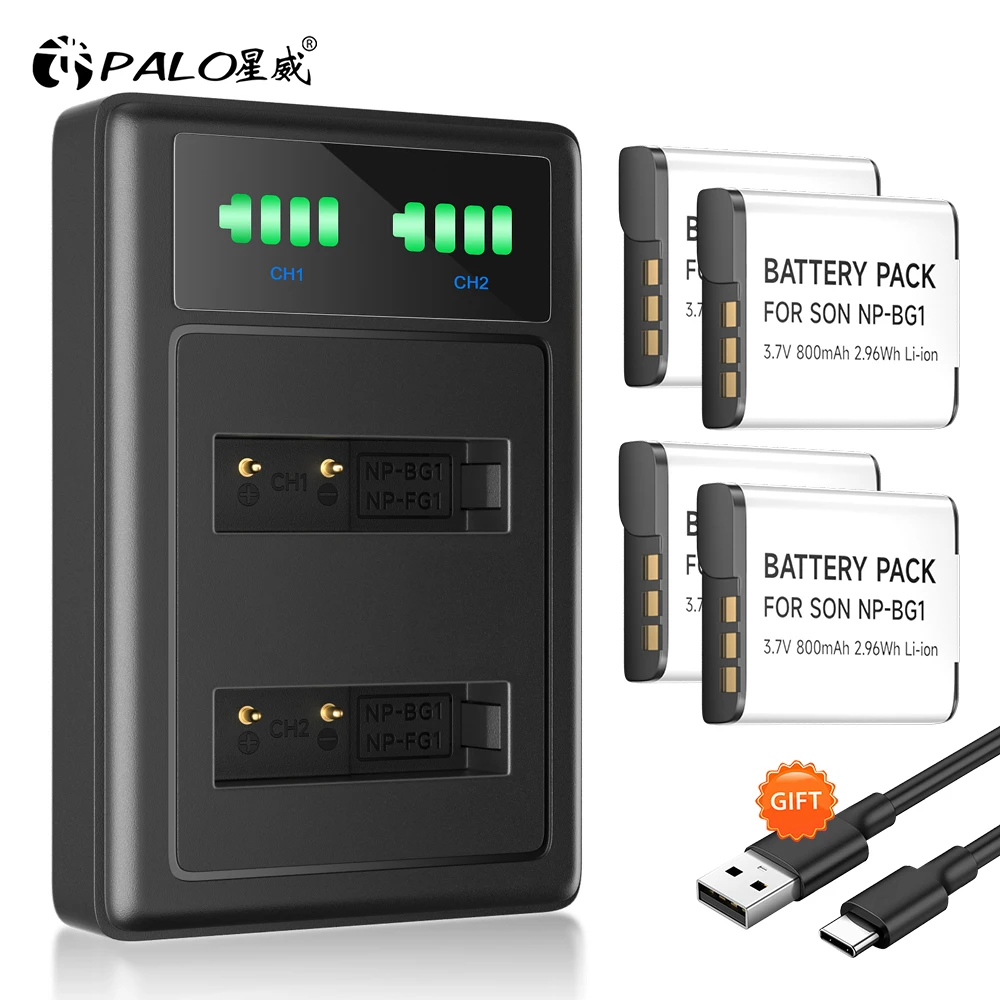 Palo Np-Bg1 Np Bg1 Batteria Per Sony Cyber-Shot Dsc-Dsc-W100 Dsc-Wx1 Dsc-H50 Dsc-H55 Dsc-H3 Dsc-H7 Dsc-H9 Dsc-H10 Dsc-H20 Macchina Fotografica
