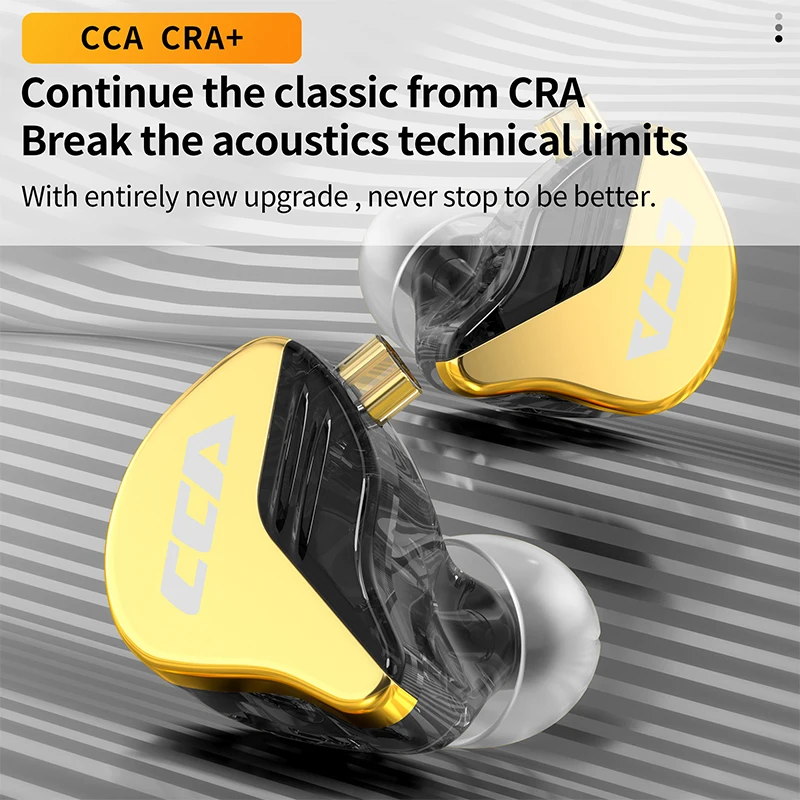 

CCA CRA+ In Ear Metal Wired HiFi Headset Monitor Headphones Noise Cancelling Sport Gamer Earbuds Bass Music Dynamic Earphone