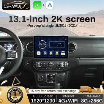 Android de 13,1 pulgadas para Jeep Wrangler JL 2018 - 2021 Radio de coche inalámbrico Bluetooth Carplay GPS Multimedia estéreo pantalla táctil QLED 1