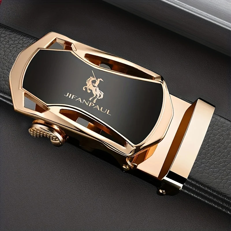 JIFANAUL Men's Famous Brand Belt High Quality Leather Luxury Belt Metal Automatic Buckle Belt Business Leisure Fashion Belt - Image 4