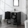 36" Bathroom Vanity Sink Combo Vintage Style with Painted Solid Wood Construction, W/Matte Black Faucet & Drain, French Grey 3