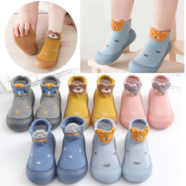 Baby Shoes Unisex Anti-slip Cartoon Animal Fox Shoes Infant Girls First Walkers Boy Soft Sole Rubber Outdoor Toddler Pink Shoes 1