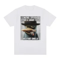 Perry Platypus Youre Either A Smart Fella or A Fart Smella Funny Graphic T-shirt Men's Women's Fashion  Oversized T Shirts 2
