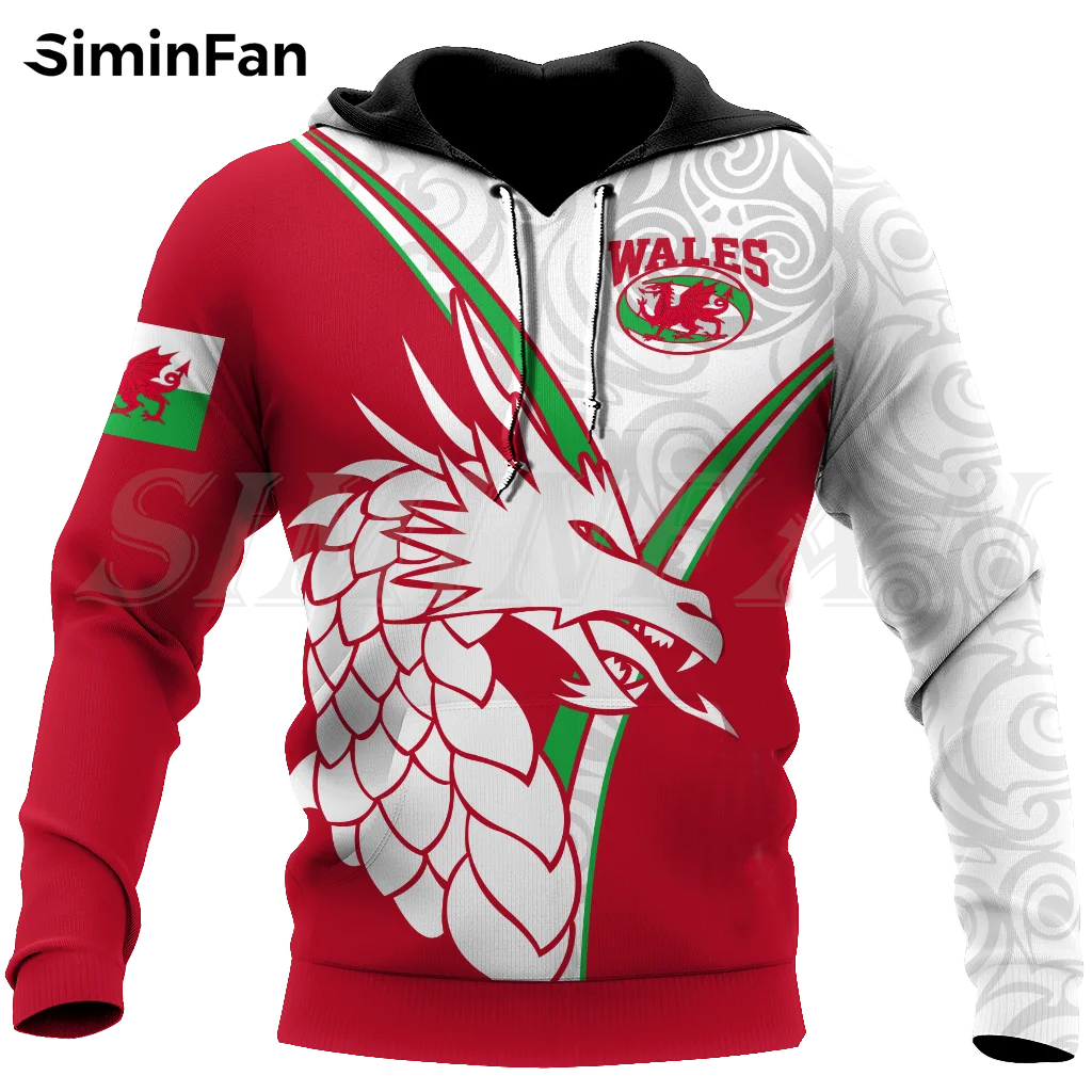 

Mens Hoodies UK Wales Dragon 3D Print Zipper Jacket Hooded Pullovers Unisex Casual Sweatshirt Women Autumn Spring Tracksuit Coat