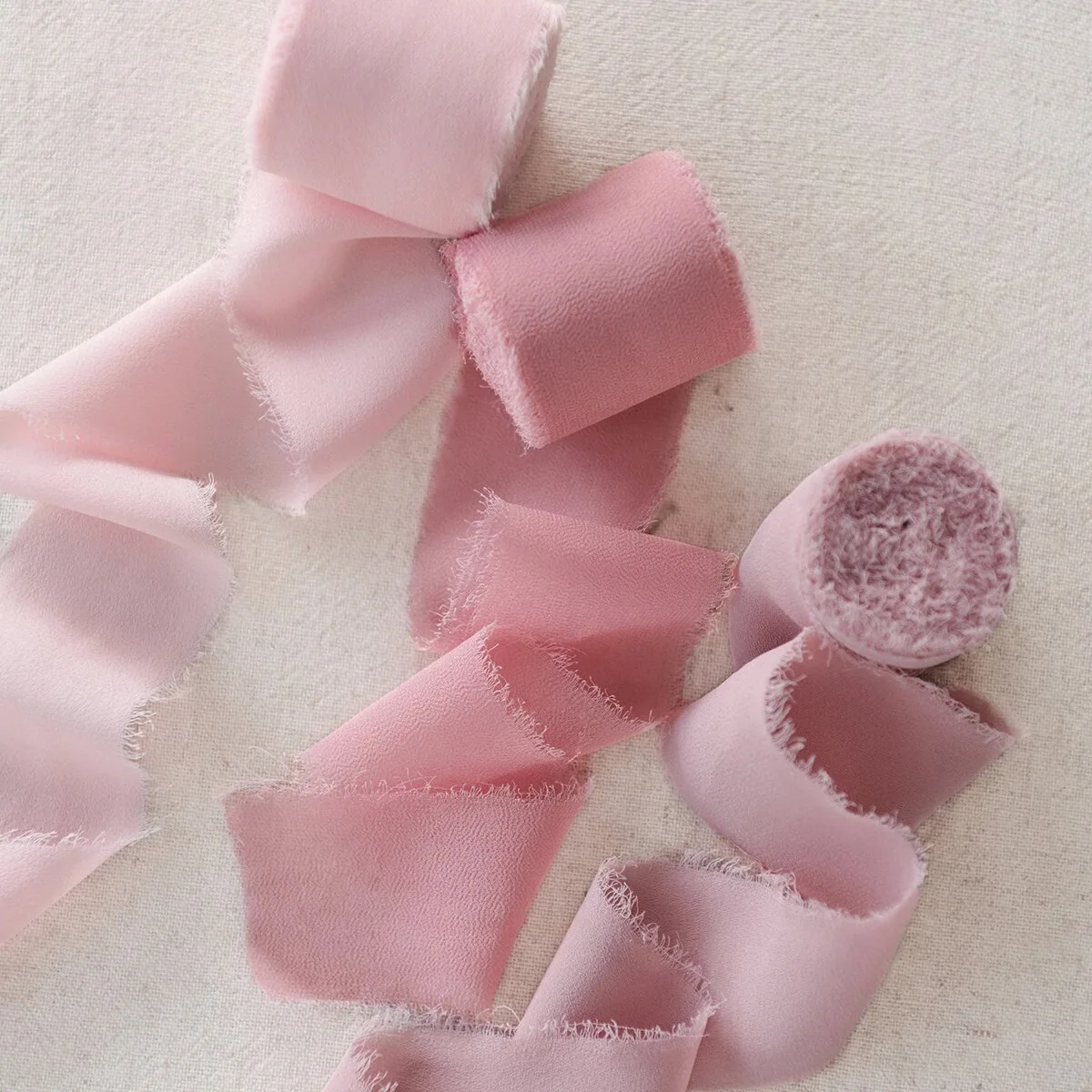 Lot De 4 Rouleaux De Ruban à Franges En Mousseline De Soie à Bords Effilochés Pour Invitations De Mariage, Bouquets De Mariée, Emballages Cadeaux