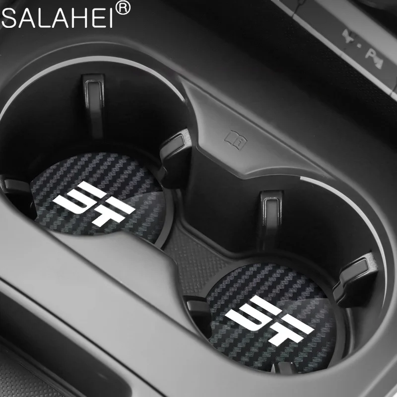2Pcs Car Carbon Fiber Pattern Coaster Non Slip Water Cup Mat Anti-Dirt Pads For Chery Jetour Traveller T2 Styling Accessory cup holder coasters car coaster pads