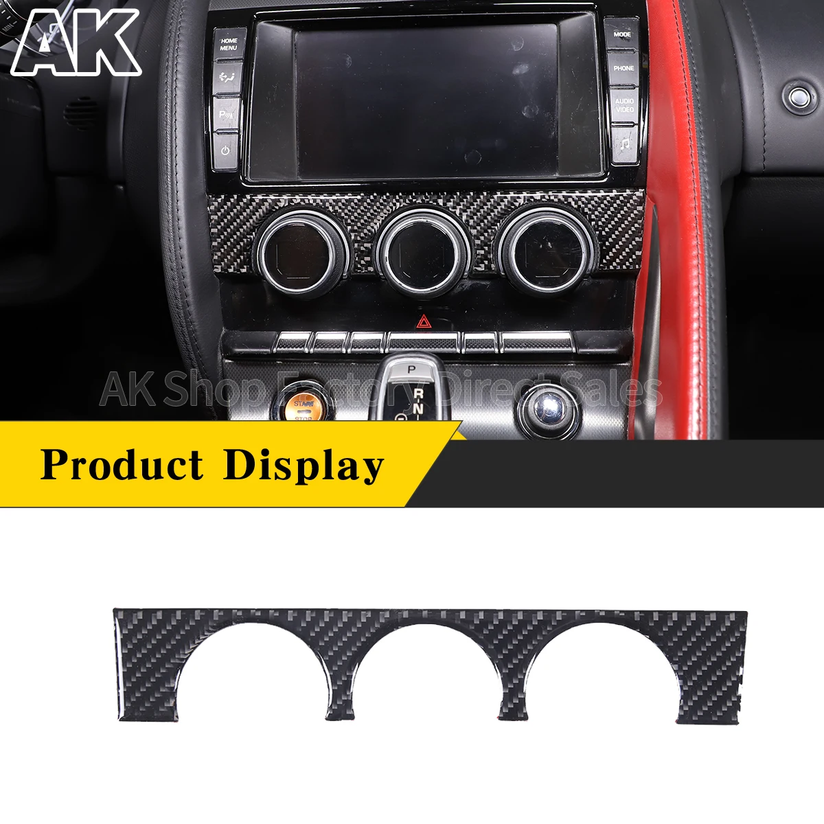 

For Jaguar F-TYPE f type 2013-2022 Car air conditioner switch panel decoration sticker soft carbon fiber Switch panel protection