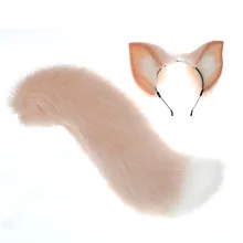 

Plush Fox Ears Tail Cosplay Pink Ornaments Beast Ears Head Ornaments Cute Comic Show Props Cosplay Costumes