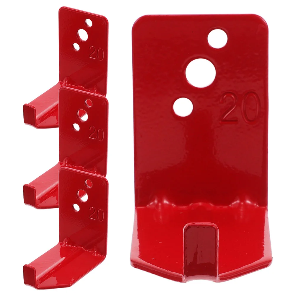 2 Set Fire Extinguisher Bracket Heavy Duty Hooks Red Iron Wall Mount Extinguishers