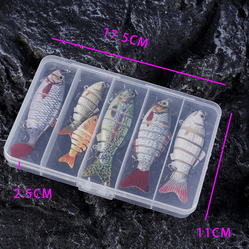 AYWFISH 6PCS / LOT Sinking Wobblers Bass Fishing Lures Hard