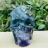 Natural fluorite quartz skull hand carved crystal healing skull 6