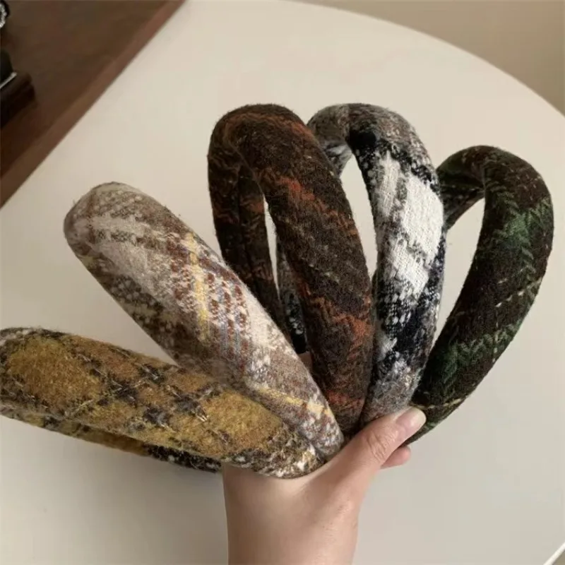 

Повязка для волос в винтажном стиле женская, флисовый обруч с широкой губкой, для мытья лица, Осень-зима 2023